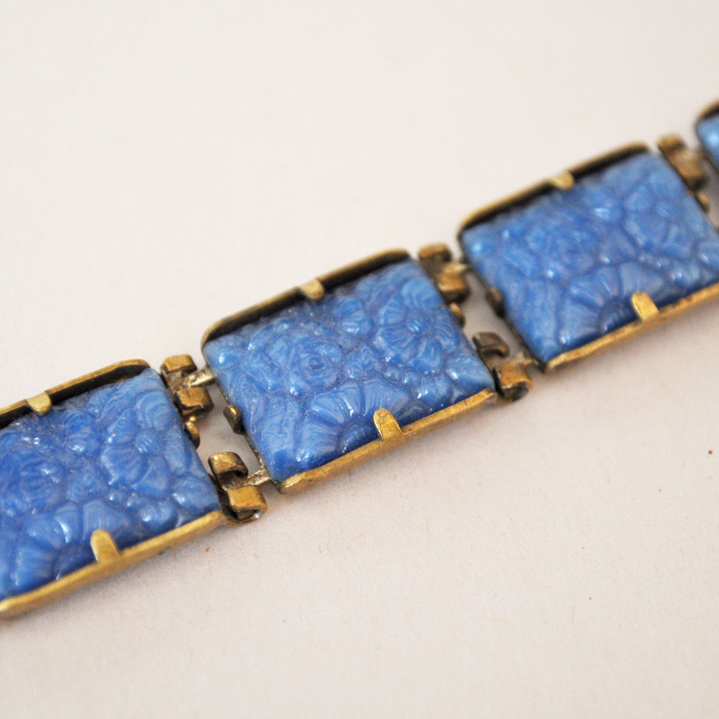 Vintage Blue Glass Bracelet