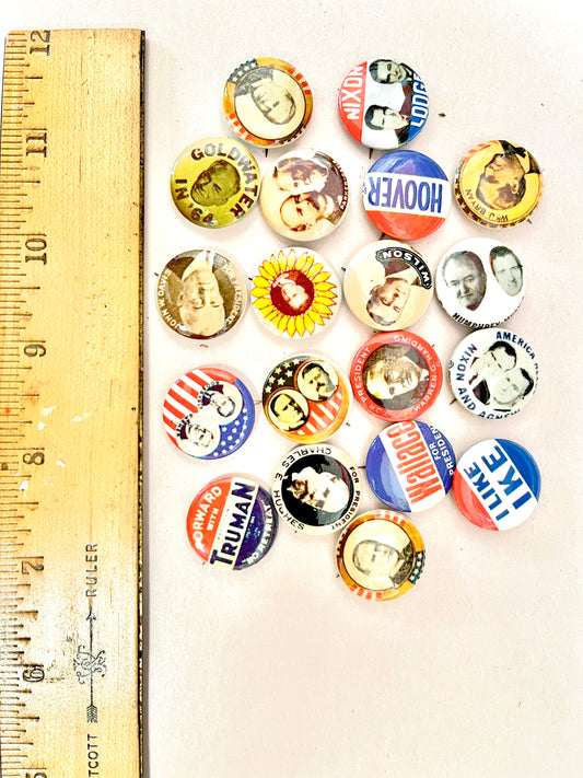 19 Political Vintage Buttons